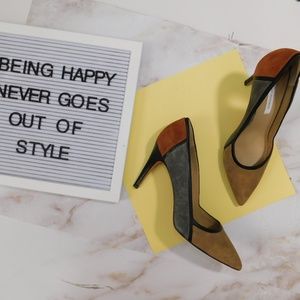 Diane Von Furstenberg suede patchwork point toe